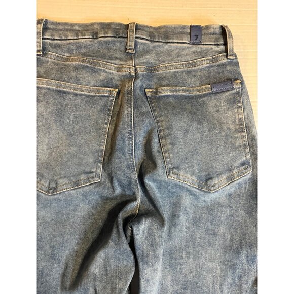 7 For All Mankind Ultra High Rise Skinny Flare Jeans Light Wash Size 27 stretchy - Picture 9 of 16